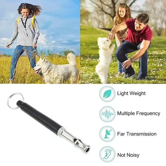 (2PCS) KEYCHAINS DOG TRAINING WHISTLES ULTRASONIC SOUND ADJUSTABLE PITCH BARKER - Picture 4 of 5